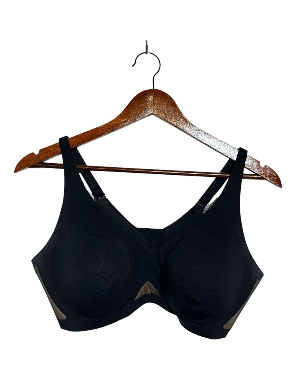Honeylove Crossover V-Neck Bra L Black Wireless Smoothing BRBR00062B